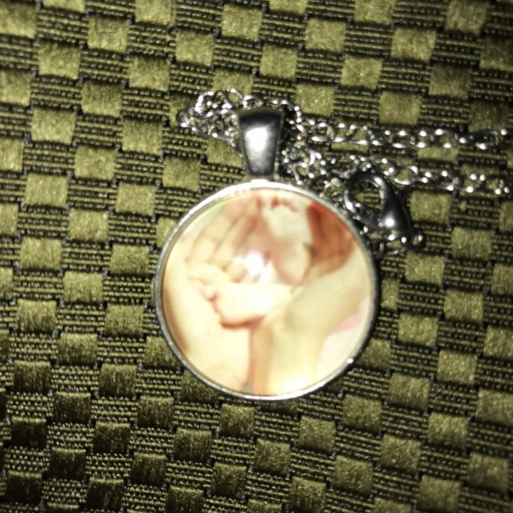 Baby Feet in Palms New Mom Pendant Necklace